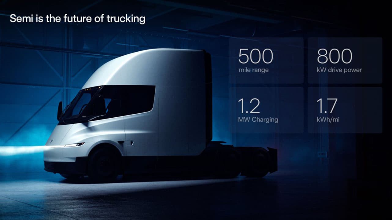Tesla Semi Long Range — 500 miles range
